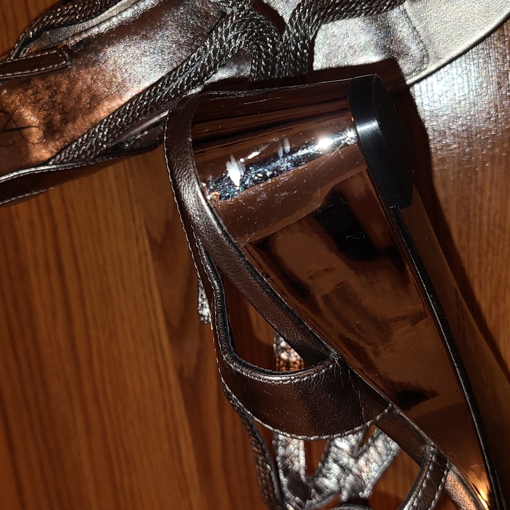 Adrianna Pappel Sandals - Wedge Size 7.5 - NWOT Silver/Grey/Taupe - Picture 5 of 5